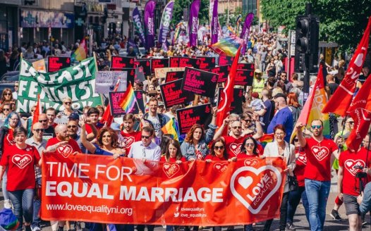 Thousands march for marriage equality in NI
