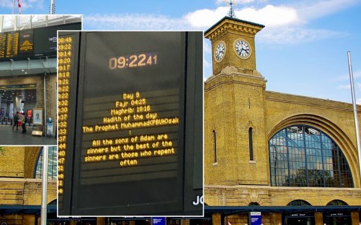Network Rail removes Islamic message on King's Cross display boards after fierce criticism – NSS quoted