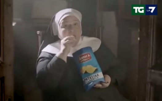 Catholics’ fury as Italian TV ad depicts nuns eating crisps for communion
