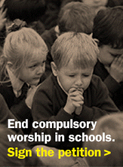campaign image and link for End compulsory worship in schools petition