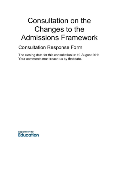 NSS response to admissions framework consultation (2011)