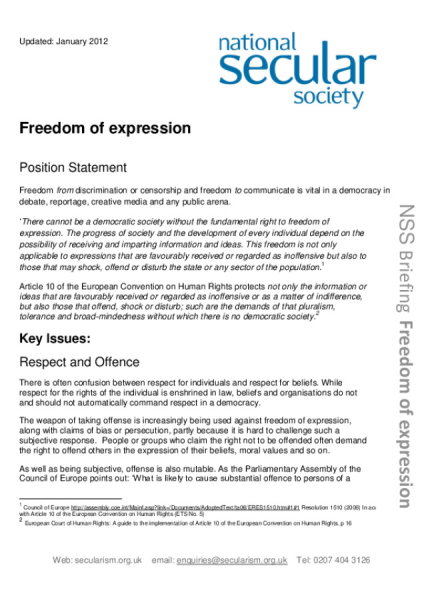 Freedom of Expression Briefing