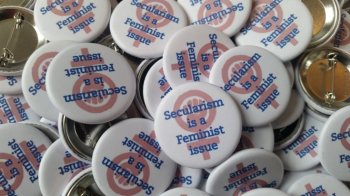 Secularism is a feminist issue badges