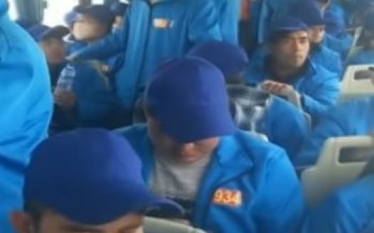Uighur Muslims bussed across China