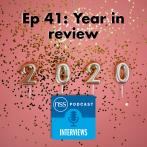 Episode title with logo on confetti 2020 background