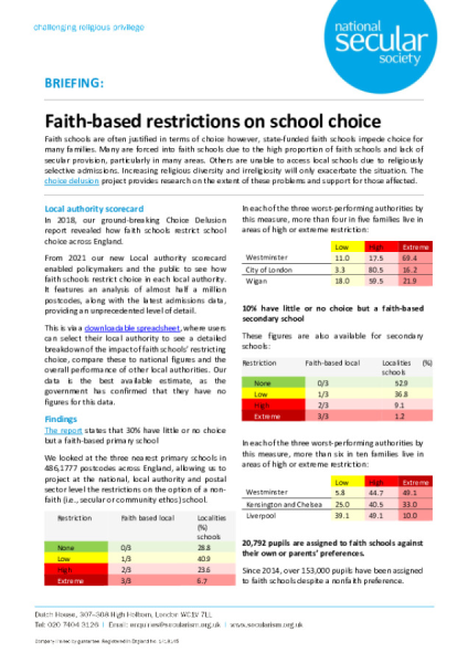 The Choice Delusion (Local Authority Scorecard) Briefing