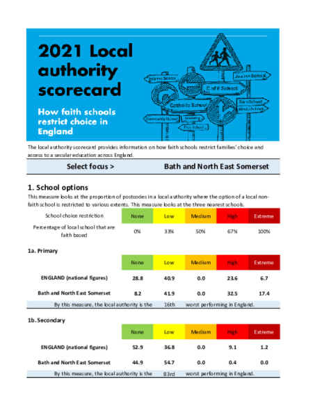2021 Local authority scorecard (Bath and North East Somerset)