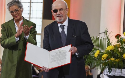 Salman Rushdie calls for defense of freedom of expression as he receives German prize