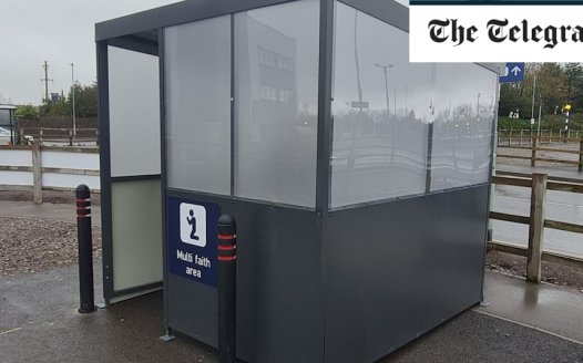  Bristol Airport defends multi-faith cabin in car park that was likened to bus shelter