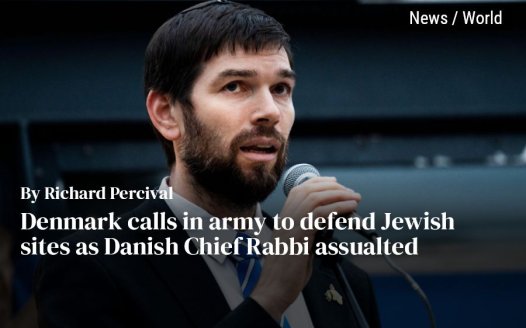 Denmark calls in army to defend Jewish sites as Danish Chief Rabbi assaulted