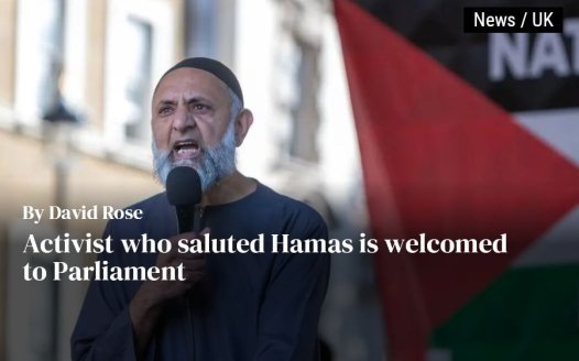 Activist who saluted Hamas is welcomed to Parliament