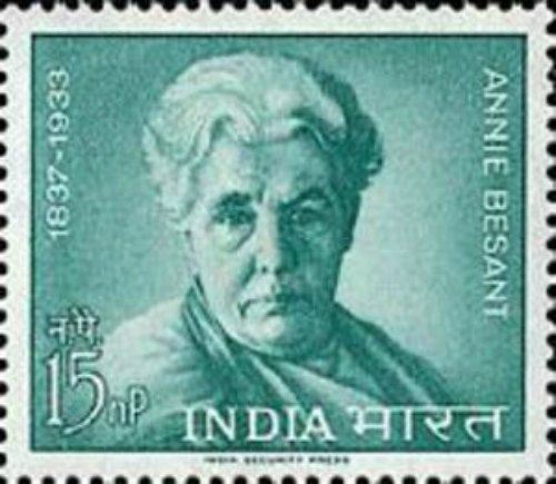Indian commemorative stamp featuring Annie Besant 1847-1933