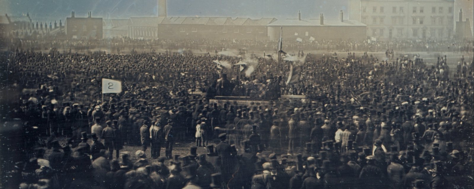 Photograph of the Great Chartist Meeting on Kennington Common, London in 1848 (public domain) Image By William Edward Kilburn.